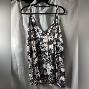 Old Navy Black and Cream Floral Mini Dress